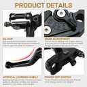Universal Motorcycle 7/8" 22mm Handlebar Brake Master Cylinder Reservoir Adjustable Clutch and Brake Lever CNC Left & Right Set for Harley Honda Kawasaki Suzuki Yamaha (Black)