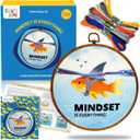 Hand Embroidery kit for Beginners .Beginner embroidery kit for adults with Stamped Embroidery Patterns. Embroidery Kits for adults.Embroidery Starter Kit. Cross Stitch Kit.Needlepoin kit Goldfish
