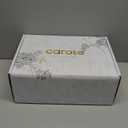 CAROTE Cast Iron Dutch Oven Pot with Lid, 5QT Enameled Floral Dutch Ovens with Gift Box, Cast Iron Pot for Sourdough Bread Baking, Braising, Stews, Roasting, All Stovetop Compatible, Oven Safe, White