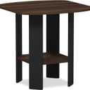 Furinno Simple Design End/SideTable, 1-Pack, Columbia Walnut/Black
