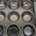 P&P CHEF Muffin Pan Cupcake Baking Pan Set, Stainless Steel Muffin Tin Tray for Mini Cake Tart Quiche, Oven & Dishwasher Safe, Non-toxic & Heavy-duty, (12 Cup, 2Pcs) Silver 