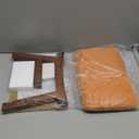 Foot Stool,Ottoman,Bamboo Small Sofa Foot Rest Under Desk,Extra Seating for Living Room, Bedroom and Kitchen(Brown Stool Legs - Orange Surface)