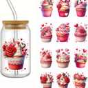 2Sheets UV DTF Cup Wraps Winter UV DTF Transfer Waterproof Sticker for Glass Cups Furniture Craft DIY Crafts Rub on Transfer Stickers for DIY Water Bottle Laptop Decal Wood Car KQS02-3 (KQS1783)