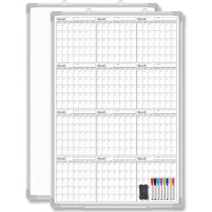 Lincia 36" x 24" Magnetic Vertical Yearly 12 Month Dry Erase Calendar for Wall 2026 Undated Dry Erase Wall Calendar Planner Aluminum Frame Whiteboard for Home Office Projects Fridge
