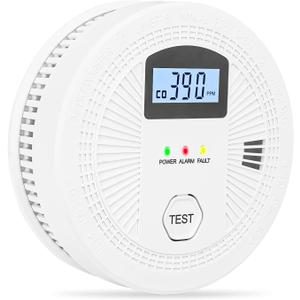 Carbon Monoxide and Smoke Detector with LED Digital Display 85 dB 2 in 1 CO and Smoke Alarm, Battery Powered Fire Alarms Includes Batteries