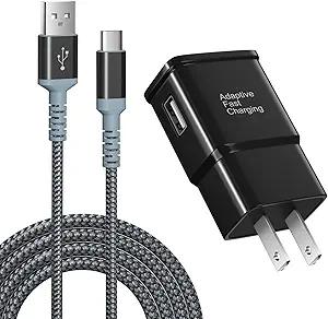 Adaptive Fast Charging Wall Charger with USB C Cable 10Ft, Excgood Fast Charger Power Adapter USB Type C Cable Fast Charging Compatible with Galaxy S25 S24 S23 S22 S21 S8 S9 S10 A15 A03s Android Phone
