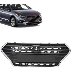 SecosAutoparts Front Upper Grille Compatible with Hyundai Accent 2018-2020 Replace# 86350J0000