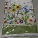 SUTAVIA Butterfly Floral Tablecloth Sunflower Wildflower Waterproof Fabric Embroidery Lace Farmhouse Decor for Spring Summer Home Dining Room Indoor Outdoor Picnic (Green Butterfly, 60"x120")