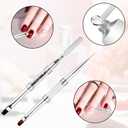 2 x 2pcs Hard Gel Nail Brush, Premium Nylon Builder Gel Art Brushes for Nails French Manicure Design Brush Easy To Use And Clean Nail Hard Gel Brushes Tool for Home And Professional Nail Salons