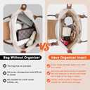 LOUKAYCCI Felt Purse Organizer Insert for Longchamp Le Pliage L Handbag Insert (Large, Beige)