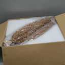 Ceiling Fans with Lights and Remote/APP Control, 45 Inch Low Profile Tropical Ceiling Fan for Living Room Bedroom, Outdoor Flush Mount Palm Leaf Ceiling Fan for Patios Porch, Wood Grain