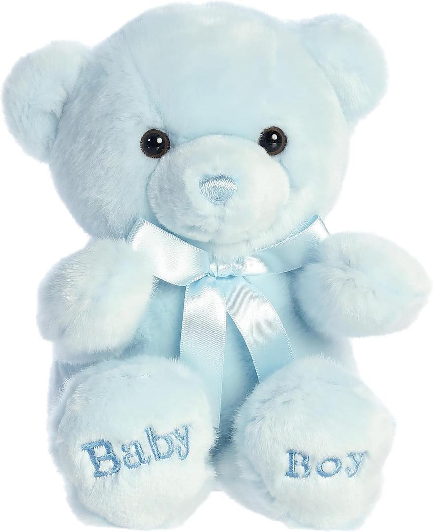 Aurora Snuggly Comfy Bear Baby Stuffed Animal - Comforting Companion - Imaginative Play - Blue 9 Inches
