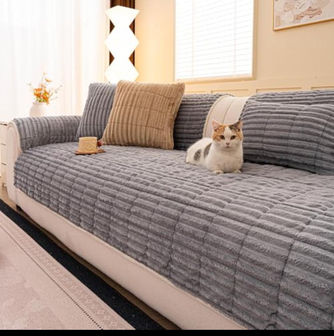 ECAPTROD Washable Pet-Friendly Couch Covers for Dogs Fuzzy Pet Sofa Covers Dog Couch Blankets and Cushion Covers for Sofa