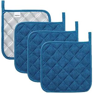 Joyhalo 3 Pack Pot Holders for Kitchen,Cotton Oven Holder with Great Heat Resistance,Non Slip Hot Pads for Kitchen Clearance,Federal Blue