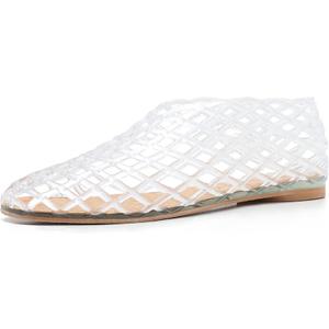 Jelly Sandals for Women Clear Woven Flats Beach Slip-on Ballerina Jellies Mesh Shoes 7