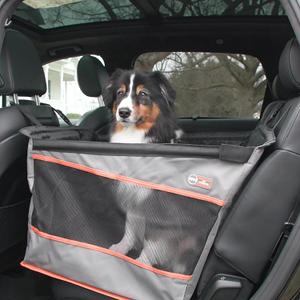 K&H Pet Products Buckle N Go Dog Car Seat for Large Dogs, Waterproof Fabric, Breathable Mesh Sides, Adjustable Seat Belt Leash, Carseat for Medium to Large Pets, Car Seat Cover - 21 X 19 X 19in (Gray)