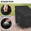 MR. COVER Outdoor Chair Covers Waterproof, Patio Furniture Covers for Rocking Chair, Heavy Duty Anti UV Chair Cover, Fits up to 35W x 37D x 36H Inches, Air Vent and Handles Included, Black, 2 Pack