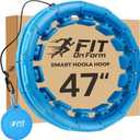 FIT ON FORM Infinity Weighted Hula Fit Hoop for Adult Weight Loss, 2 in 1 Smart Fitness Exercise Hoop for Women Abs Workout, 24/28/32 Detachable Knots (47", Blue)