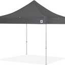 E-Z UP Endeavor Instant Shelter Canopy, 10' x 10', Octagonal-Legged Aluminum Frame, Professional Grade Gray Top, 100 Sq' of Shade