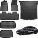 Pedigree 2025-2026 3D TPE All-Weather New Floor Mats for Tesla Model Y Juniper -Custom Fit 6-Piece Set with Trunk Liner Heavy Duty,Odorless Rubber Protection