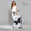 InUSA Butterfly Print Luggage with Spinner Wheels | Durable Lightweight Hardside Suitcase | Travel Bag with Handle and Trolley | 28-Inch Large Checked luggage