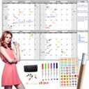 Large Dry Erase Wall Calendar - 36" x 52" Undated 4-Month Calendar for Home, Office, School - Reusable Jumbo Laminated Task Organizer (grey)