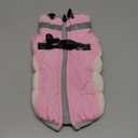 Lelepet Dog Coat Warm Dog Winter Coat Waterproof Dogs Jacket with Harness Built in Reflective Pet Fleece Vest Zip-Up Cold Weather Coats for Small Dogs Turtleneck & Windproof Coats Chihuahua Pink XS
