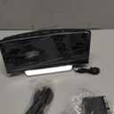 Projection Alarm Clock with FM Radio, USB Charging Port, 0-100% Dimmer, Dual Alarms, HD LED Display, 30 Preset Stations, Sleep Timer, 5 Alarm Sounds, Snooze, Curved Screen, Digital Clock for Bedroom (Blue)