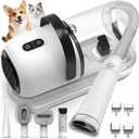 FIXR Dog Grooming Vacuum, All-in-One Pet Grooming Kit with Hair Clipper & Shedding Brush, Low Noise 12,000Pa Dog Hair Remover Vacuum, Pet Groomer Set with Cleaning Brushes, PG01 (White)
