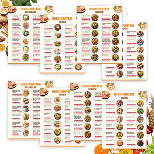 High-Protein Meal Planner Set of 8-Piece Physical Weekly Nutrition Tracker for Fitness, Gym, Muscle Gain & Macros Plan Protein-Rich Meals for Breakfast, Lunch, Dinner & Snacks