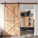 EaseLife 8 FT Sliding Barn Door Hardware Track Kit,Straight Pulley,Slide Smoothly Quietly,Easy Install (8FT Track Kit for 40"~48" Wide Single Door)