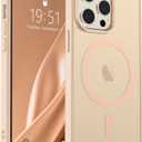 SUPFINE Magnetic for iPhone 14 Pro Max Case (Compatible with MagSafe) (Military Grade Drop Protection) Slim Translucent Matte Shockproof with Anti-Fingerprint Phone Case,Sand Pink