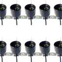 E17-SKT-BL Light Bulb Sockets, Intermediate Base E17 Light Bulb Lampholders, 4 Inch Wire Leads, 75 Watts 250 Volts, Keyless Phenolic, UL Listed, 10-Pack