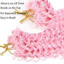 Curly Crochet Hair Extensions Pink Passion Twist Braids 24Inch Long Curly Braiding Hair 3Packs Spring Crochet Braids Hair Extensions Goddess Box Braids for Black Women(24",Light Pink)