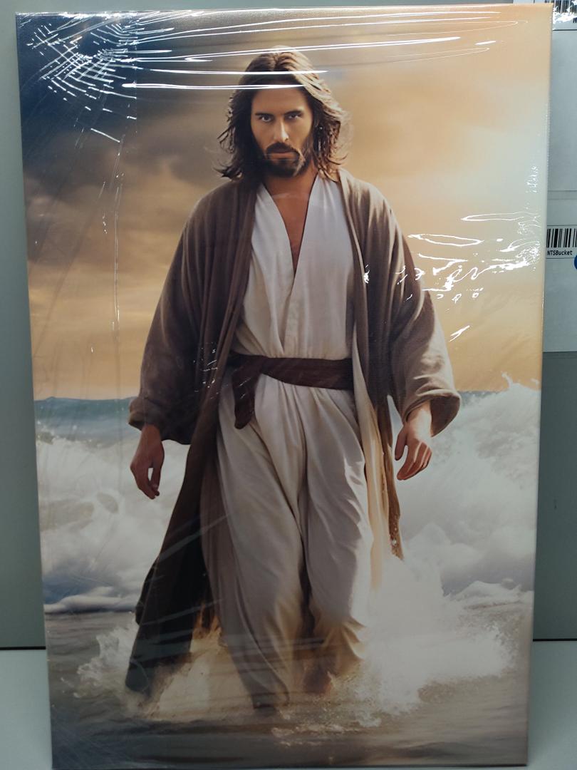 Christ Diamond Painting Kits for Adults, Jesus Walking On Beach Art Paintings Kit 5D Round Full Drill Craft for Room Bedroom Decor Gift 15 1/2 x 23 1/2nch