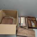 Solid Wood Bread Box for Kitchen Countertop with Drawer, 2-Tier Large Wooden Bread Storage Bin with Cutlery Organizer, Farmhouse Bread Keeper for Homemade Bread, Brown (50 Deli Papers)