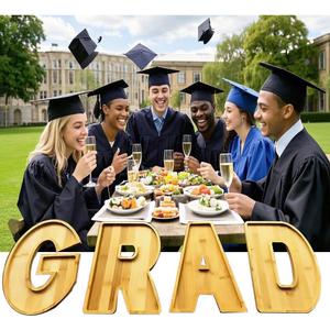 15.8"*11.8" Grad Fillable Charcuterie Tray, Bamboo Larger Size Charcuterie Board Box, Wooden Serving Trays for Fruit Cheese Platter Vegetable Food Dish Plates Graduation Ceremony Party Decor