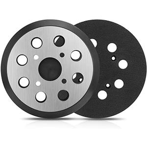 Gnellkoor 2 Pack 5 Inch 8 Hole Orbital Sander Pads Compatible with Ridgid R2501 R2600 R2601 R8606 Random Orbit Sander Replacement Hook and Loop Metal Backing Pad Parts # 300527002