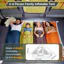 Inflatable Camping Tent,Easy Set up with Electric Air Pump, Waterproof Blow Up Tent for Adults, Portable Outdoor for Camping&Hiking, 9.8ft X 7.2 ft for 4-6 person