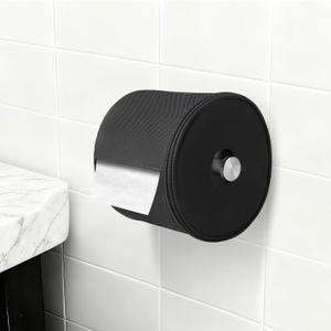 Cat-Proof Toilet Paper Guard, Anti-Dog Full Enclosure Tissue Paper Protector Cover. Stops Pets Unrolling & Wasting Rolls, Fits Standard Holders, Oxford Cloth Black