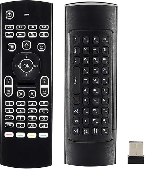 Favormates Air Remote Mouse MX3 Pro,2.4G Backlit Kodi Remote Control,Mini Wireless Keyboard & Infrared Remote Control Learning, Best for Android Smart Tv Box HTPC IPTV PC Pad Xbox Raspberry pi 3