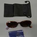 JUDOO Tiny Small 90s Sunglasses for Women Men Retro Oval Tinted Glasses (Leopard)