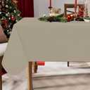 homing Rectangle Vinyl Tablecloth, Waterproof Spillproof Plastic Flannel Backed Table Cloth, Wipe Clean Table Cover for Dining, Buffet Parties and Camping (Taupe, 52" x 70")