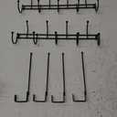 Detachable Over The Door Hanger, Adjustable Drill Free 7 Hooks Hanger for Home and Office (Black)