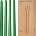 12 Pack Green Taper Candles 10 inch - Taper Candles Dripless, Smokeless, Unscented - 8 Hours Long Burning - Hand Poured Tall Candlesticks - Perfect for Home Decor, Weddings, and Special Occasions