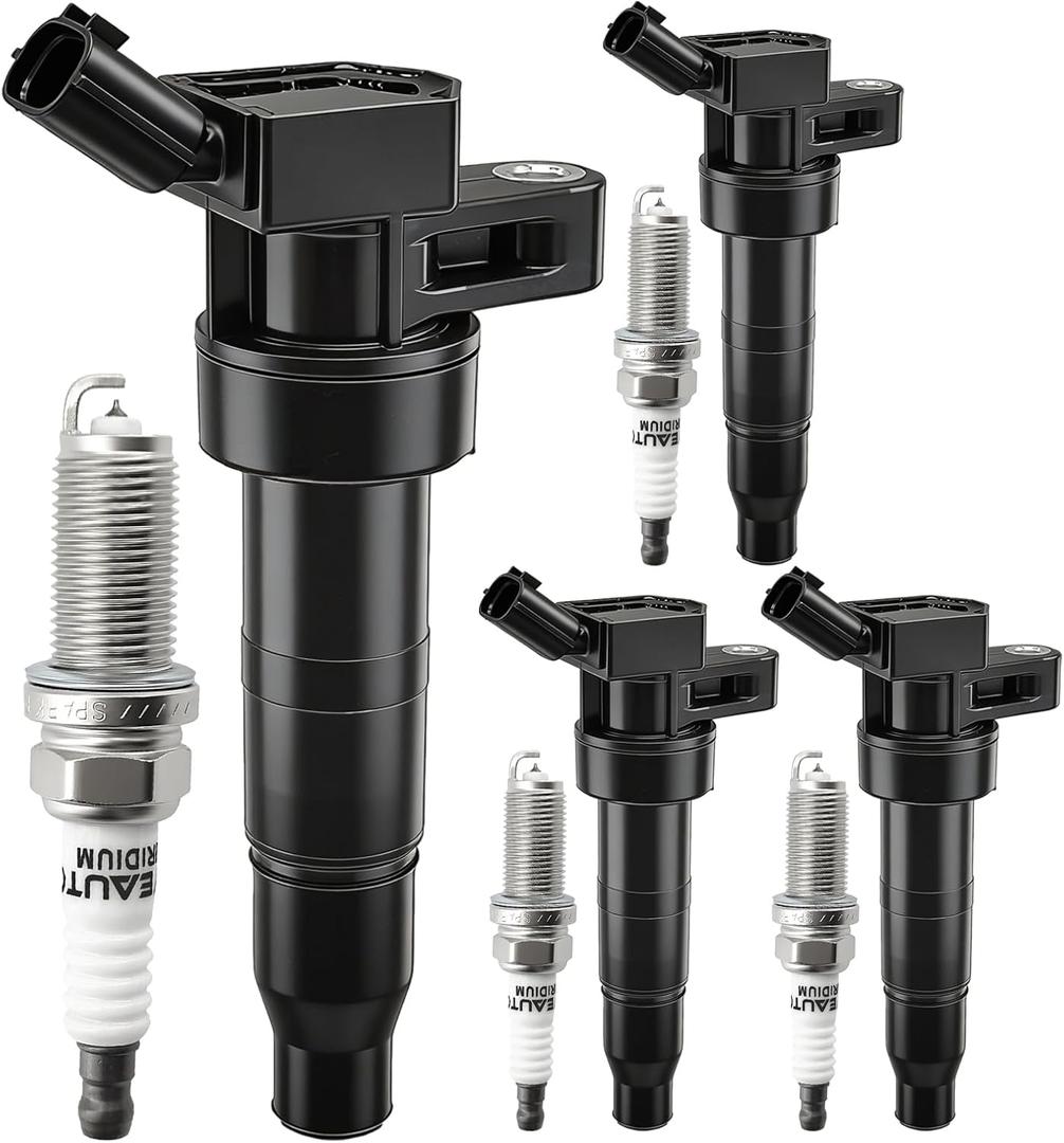 UF611 Ignition Coil Pack 273003F100 and Iridium Spark Plugs Set of 4 Fit For Kia Optima,Forte,Sportage,Forte Koup,Sorento 2009-2016&Hyundai Sonata,Genesis Coupe,Tucson 2008-2016 2.0L 2.4L L4