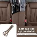 Car Seat Gap Filler 2 Pack, Universal Fit PU Leather Car Seat Gap Plug to Fill The Gap Between Seat and Console, Car Seat Crevice Blocker Stop Things from Dropping (Brown)