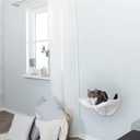 Trixie Lorena Cat Wall Mount Furniture - Elevated Cat Bed with Removable Pad, Raised Climbing Bed - White
