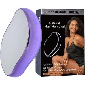 Crystal Hair Eraser,Upgraded Painless Crystal Hair Remover,Effective Nano Glass Hair Removal Device and Skin Exfoliation,Body Epilator for Women and Men(Violet)