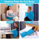 Boileau Electric Heating Pad for Back Pain and Period Cramps Relief, 17"x33" Extra Large XXXL, 3 Heating Levels Heat Pad with 2-Hour Auto Shut Off, Gifts for Women and Mom, Blue